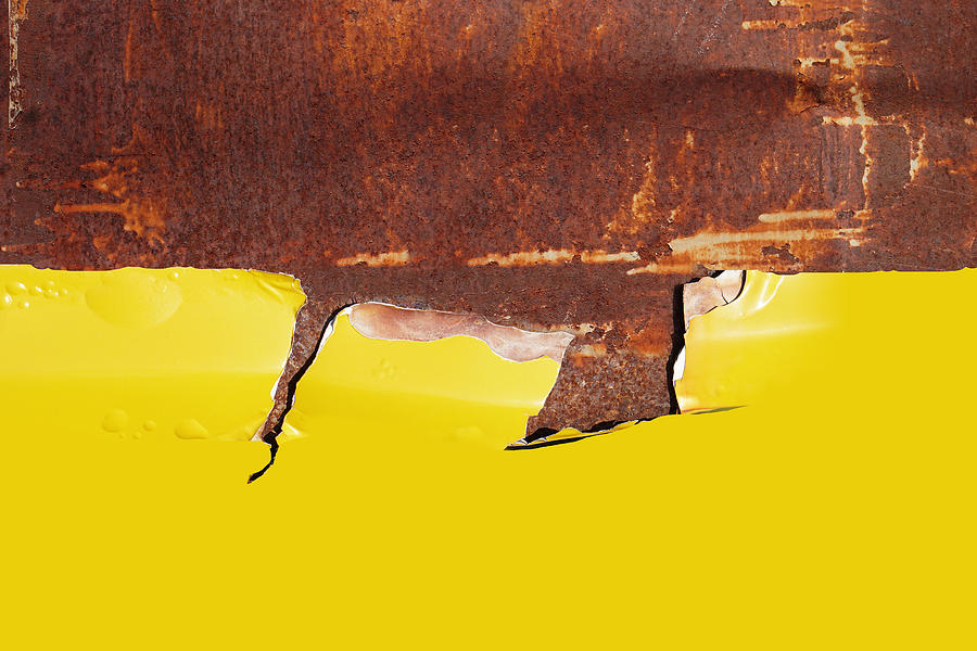 Metal Rust Background Yellow. Old Metal Iron Rust Texture Photograph