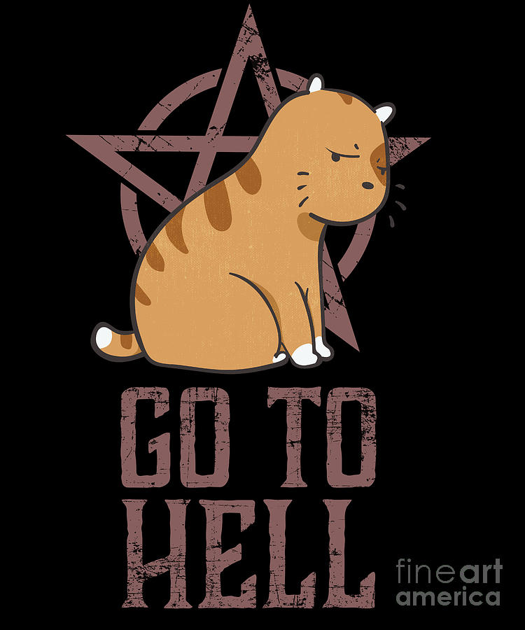 Metalhead Cats Go To Hell Drawing by Noirty Designs - Pixels