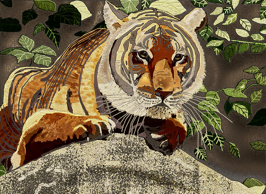 Metallic Tiger Digital Art by Ronald Bolokofsky