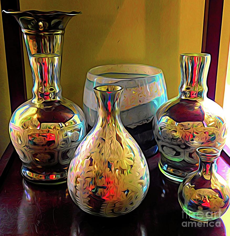 Metallic Vases Abstract Expressionism Effect Photograph by Rose Santuci-Sofranko