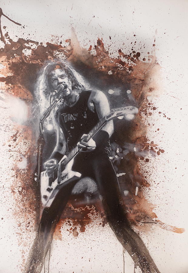 Metallica Painting - Metallica James Hetfield Painting by Michael Andrew Law Cheuk Yui