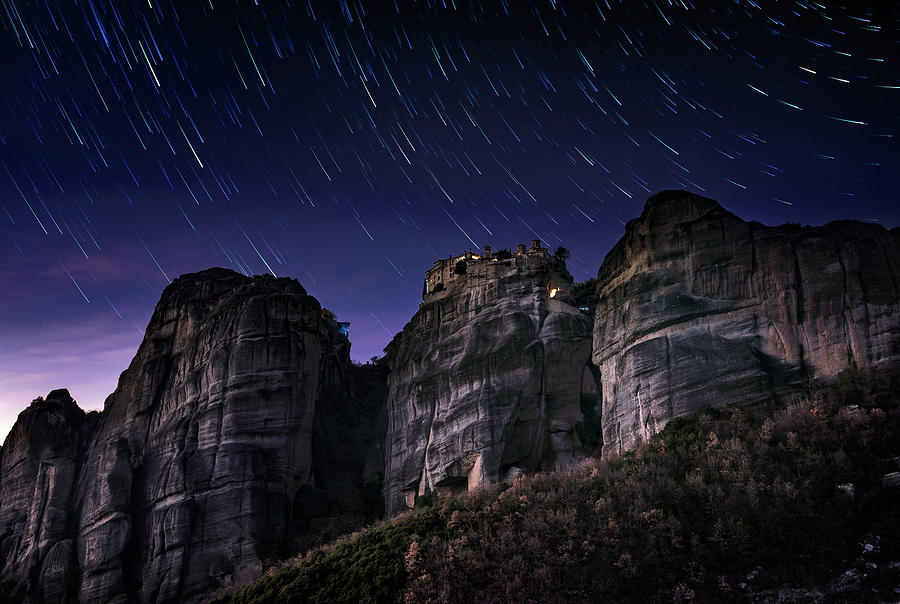 Meteora Startrail Photograph by Elias Pentikis