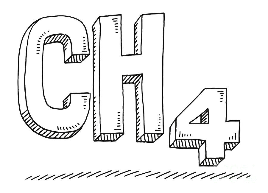 Methane Chemical Formula Drawing Drawing By Frank Ramspott Pixels