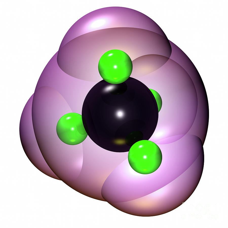 METHANE Molecule CH4 9 Digital Art by Russell Kightley