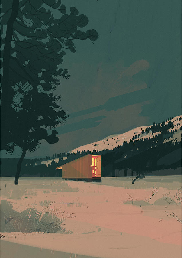 Methow Cabin Digital Art by Darya Shnykina
