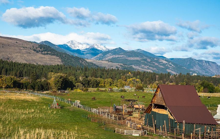 Methow Hay Barn and Midnight Mountain Photograph by Tom Cochran