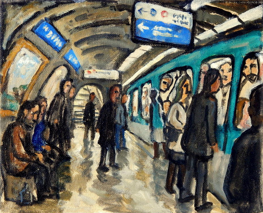 Metro de Paris/Subway Scene Painting Painting by Thor Wickstrom