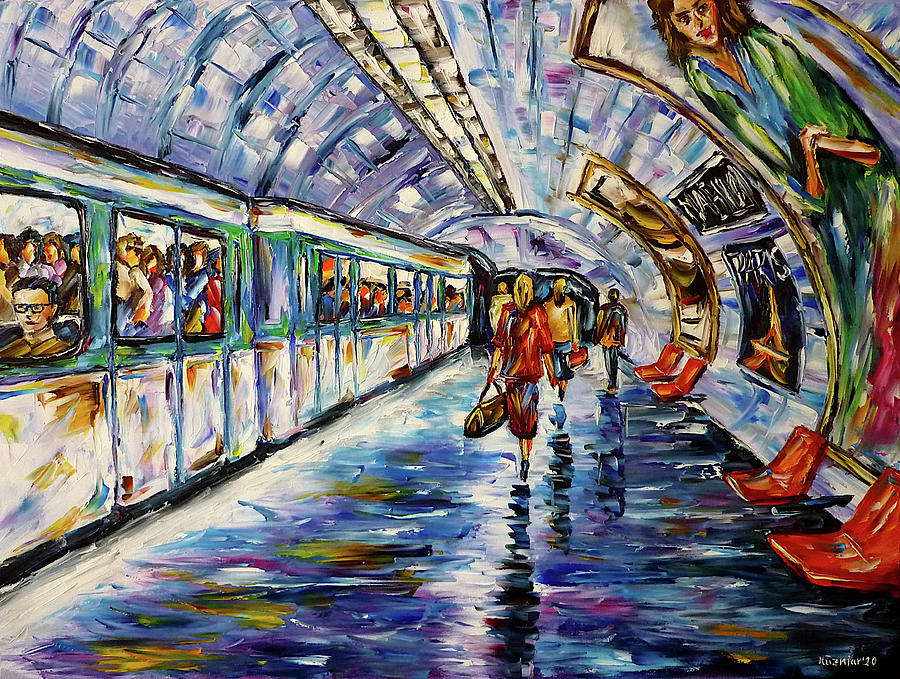 Metro Paris Painting by Mirek Kuzniar