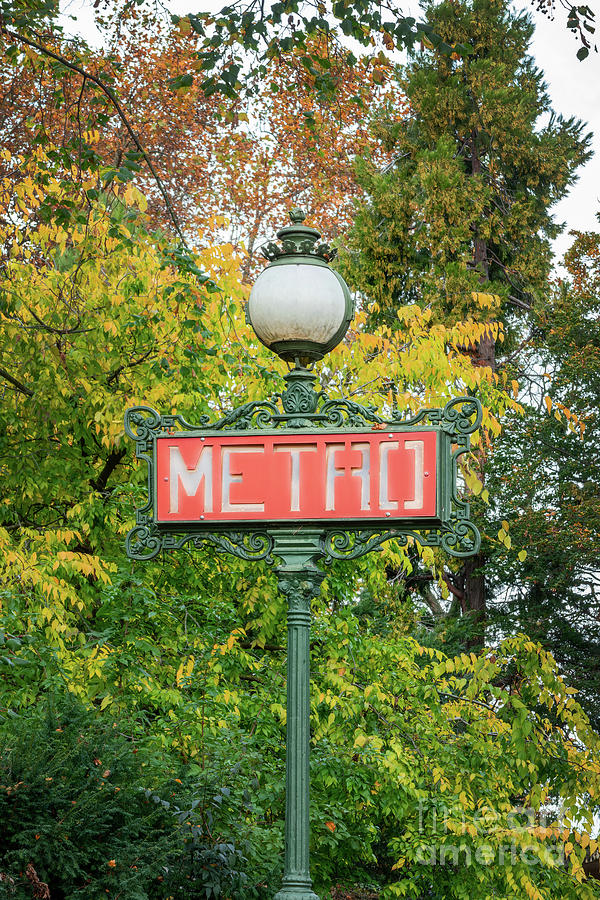 Metro sign, Paris France Photograph by Delphimages Photo Creations
