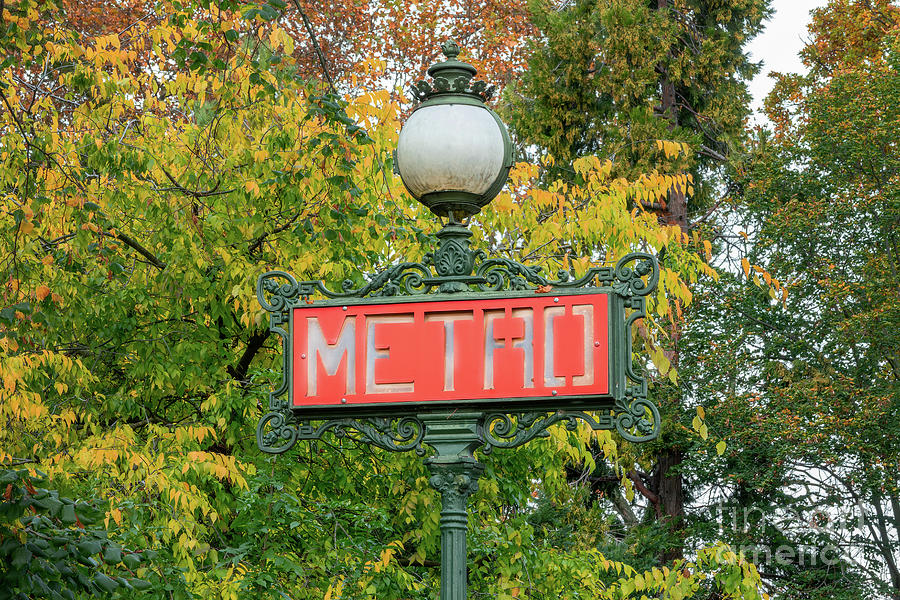 Metro sign, Paris Porte dAuteuil Photograph by Delphimages Paris Photography