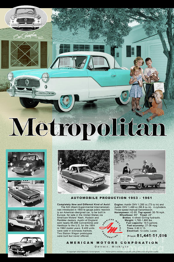 Austin Digital Art - Metropolitan History Poster in Blue by Cunningham Studio