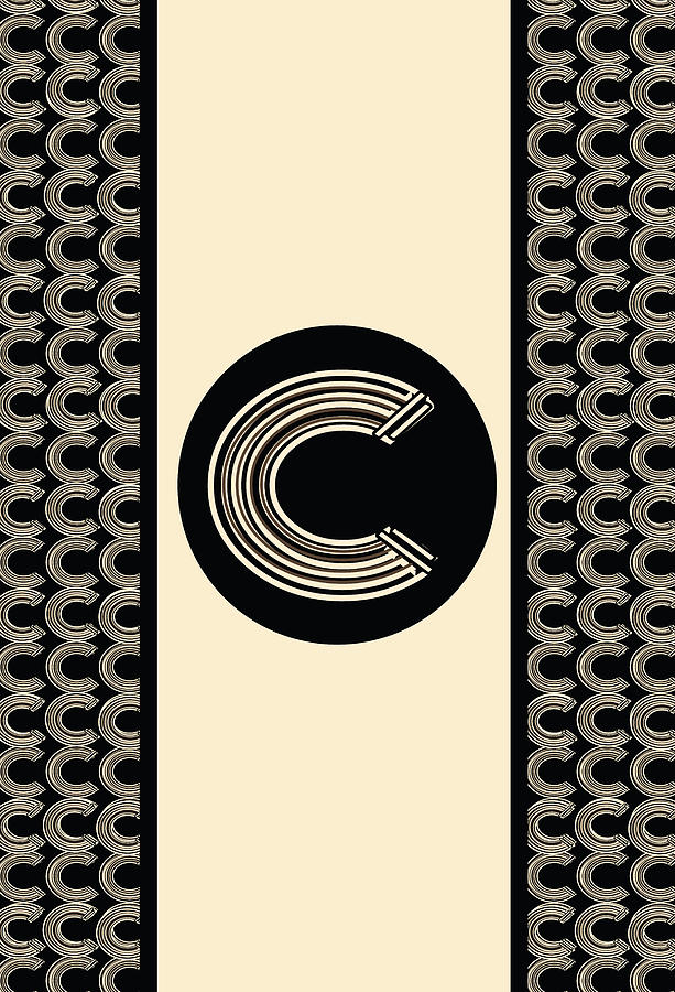Metropolitan Park Deco 1920s Monogram Letter Initial C Digital Art by Cecely Bloom