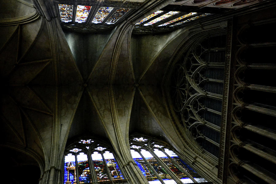 Metz Cathedral Looking Up  Photograph by Nadalyn Larsen