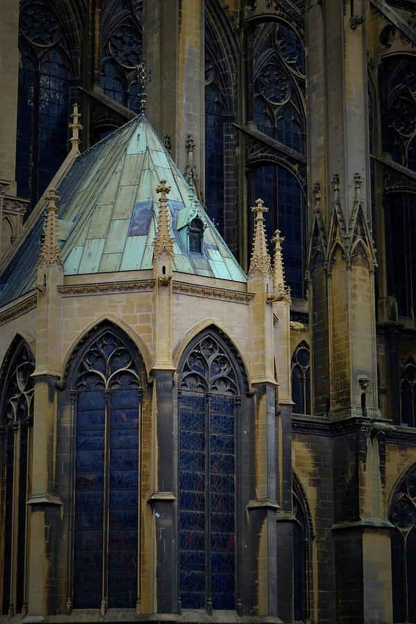 Metz Cathedral Exterior Detail 1 Photograph by Nadalyn Larsen