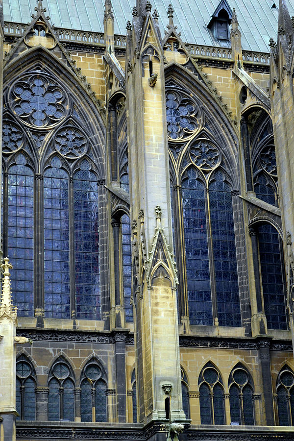 Metz Cathedral Exterior Detail 2 Photograph by Nadalyn Larsen