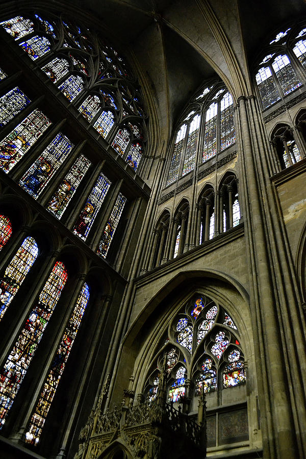 Metz Cathedral Windows Windows Photograph by Nadalyn Larsen