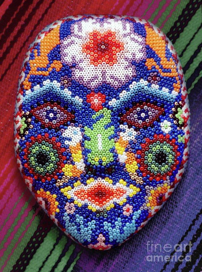 Huichol art - Huichol Mask Photograph by Sharon Hudson