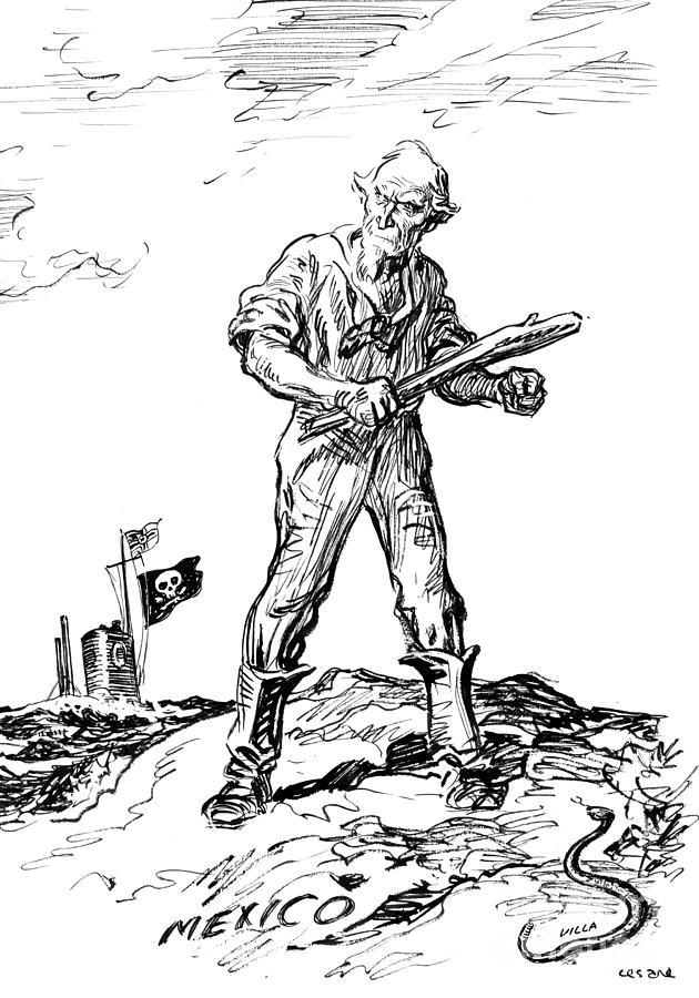 Mexican Expedition, 1916 Drawing by Oscar Edward Cesare