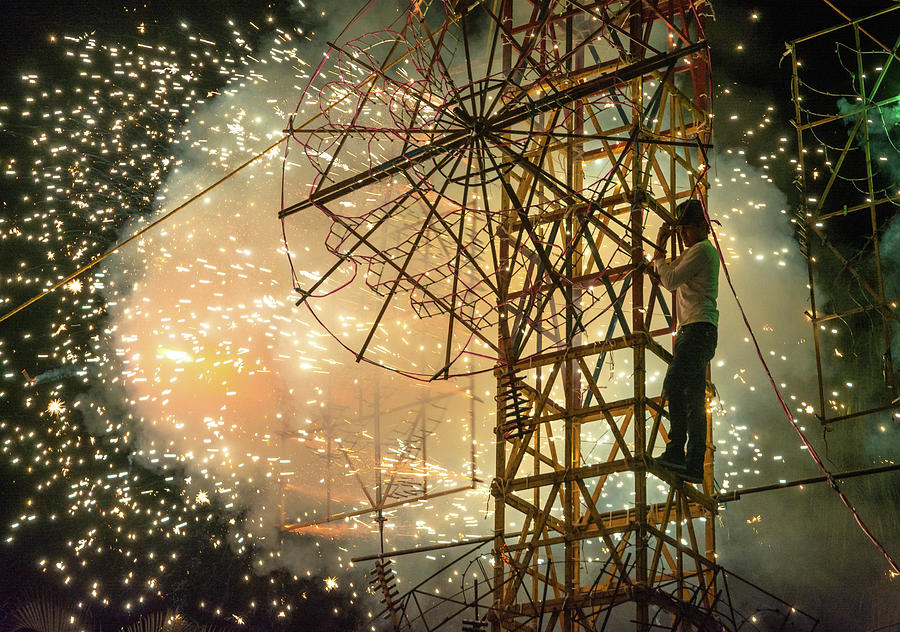 Fireworks Photograph - Mexican Firework Castle by Dane Strom Fireworks Photograph - Mexican Firework Castle by Dane Strom