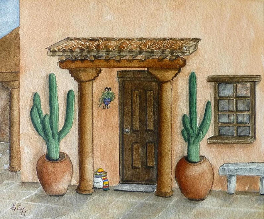 Mexican Hacienda Painting by Kelly Mills