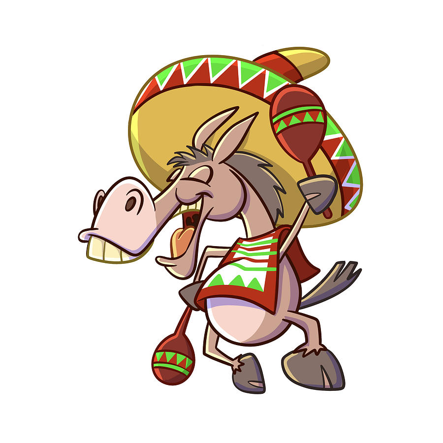 Mexican Happy Donkey Digital Art by Johnnie Art - Fine Art America