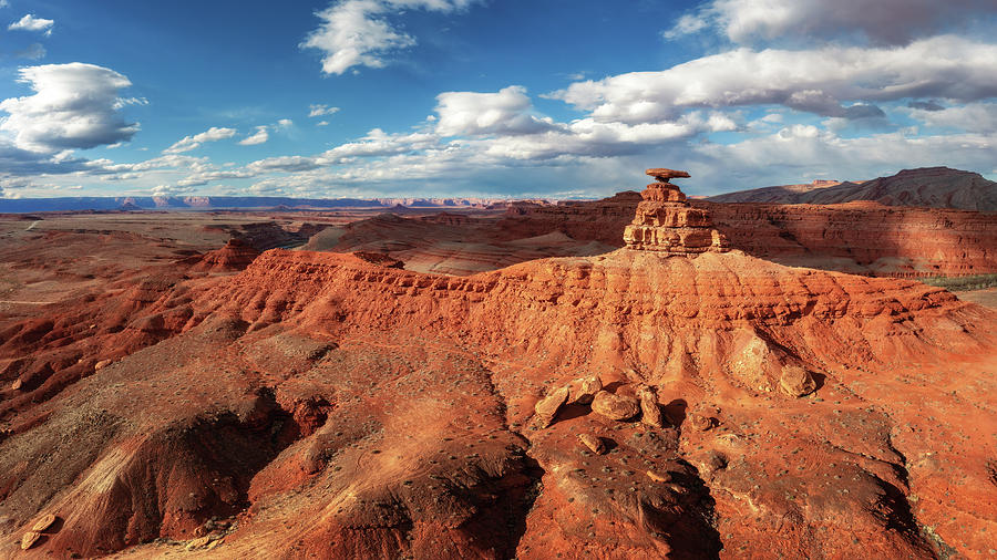 Mexican Hat Hoodoo - Aerial Panorama Photograph by Alex Mironyuk
