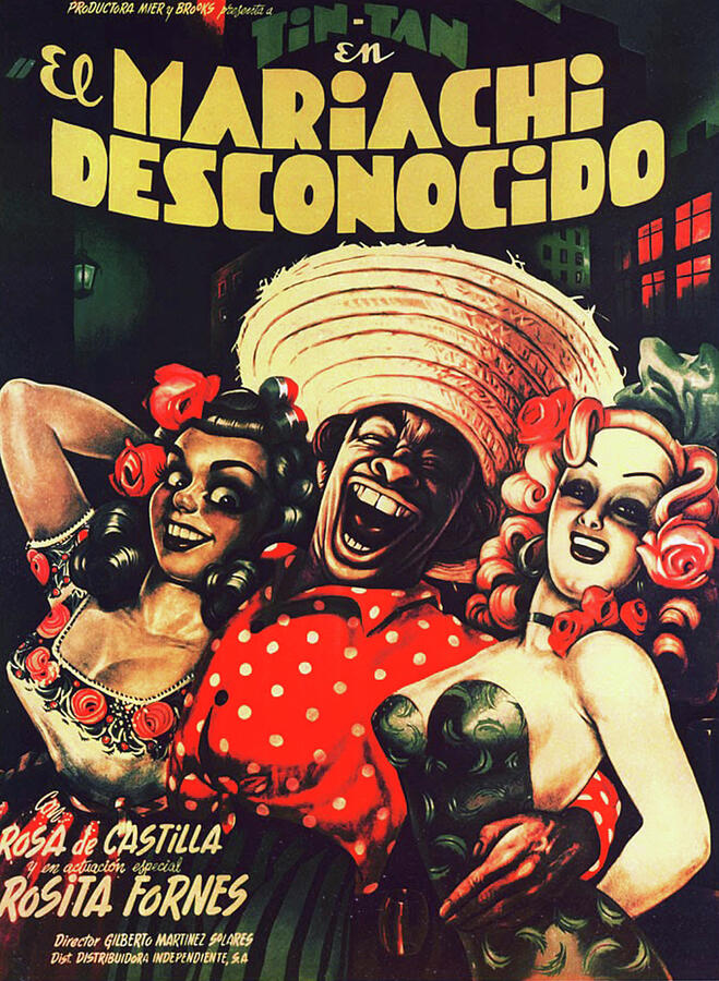 Mexican Movie Poster El Mariachi desconocido Painting by Ernesto Garcia Cabral