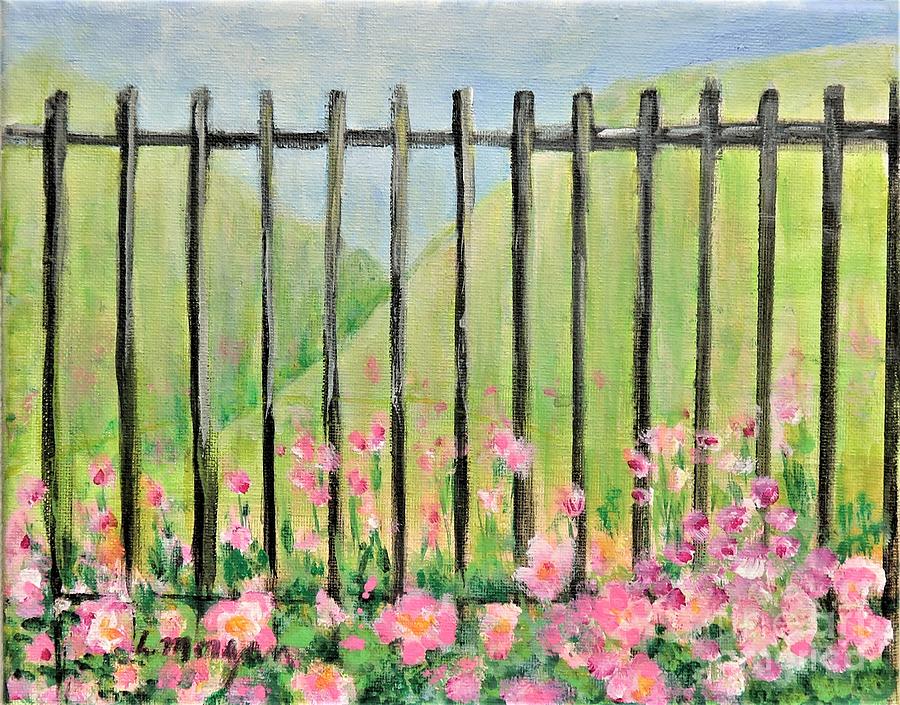Mexican Primrose Through the Wrought Iron Painting by Laurie Morgan