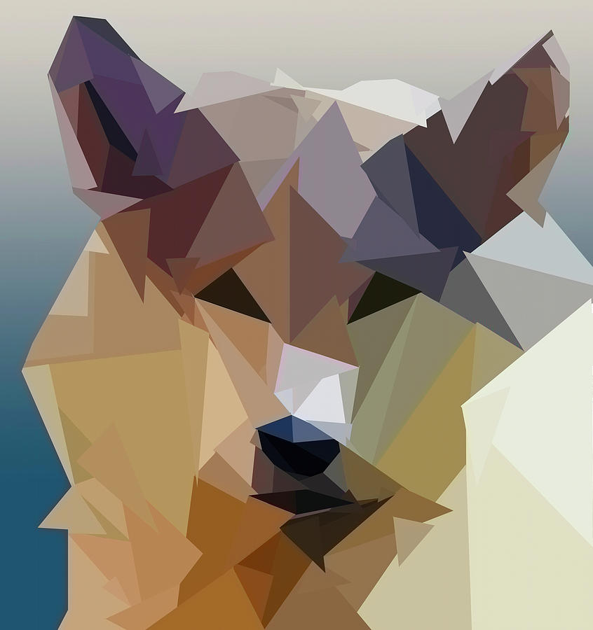 Mexican Wolf Low Poly Digital Art by Dan Sproul