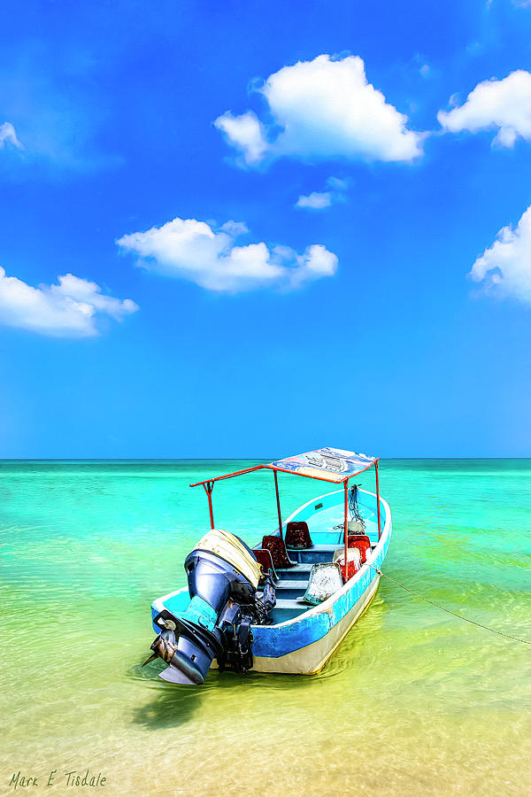 Mexico - Celestun - Boat on Water Photograph by Mark Tisdale