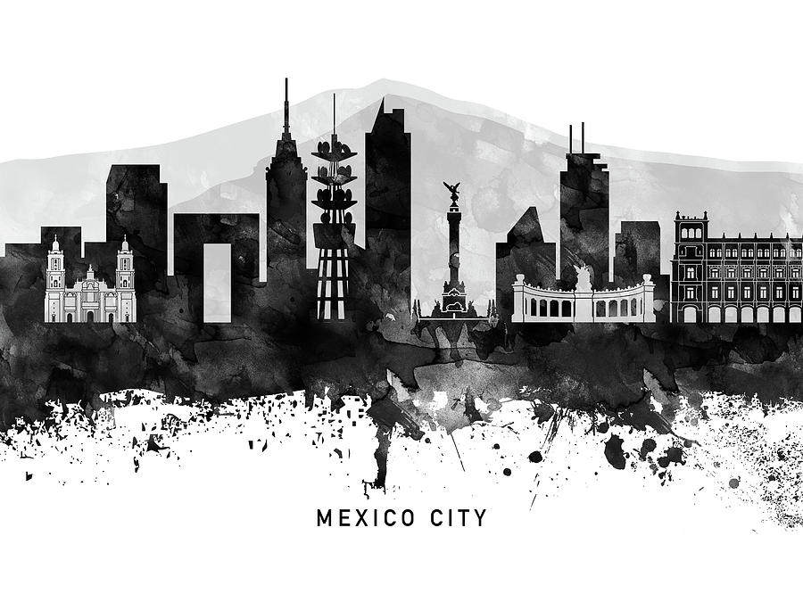 Mexico City Black White Named Digital Art by Chara - Fine Art America