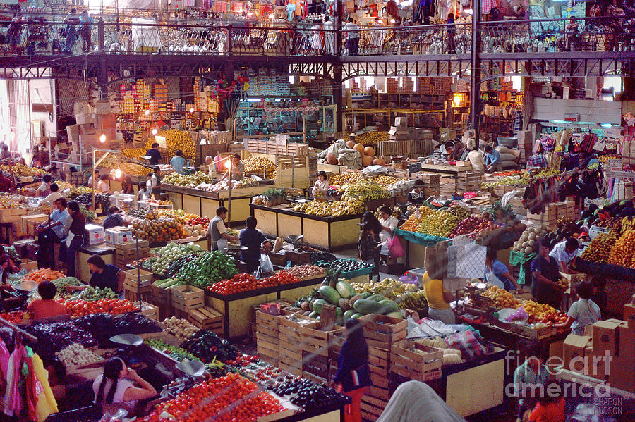 Mexico mercado photography - Mexican Market Photograph by Sharon Hudson