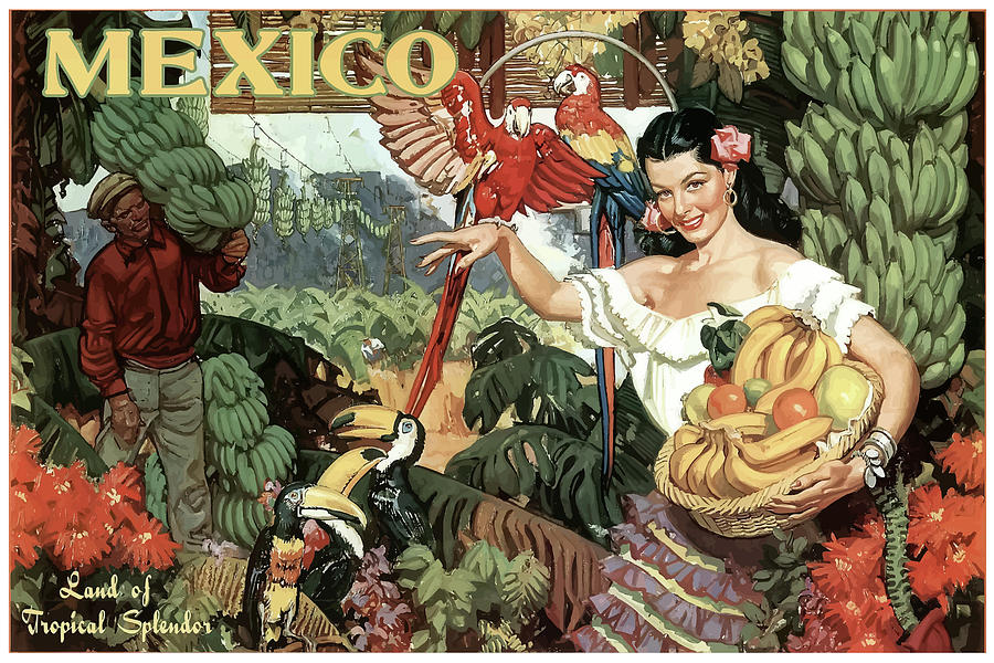 Mexico Vintage Travel Poster Tropical splendor Mixed Media by Movie Poster Prints