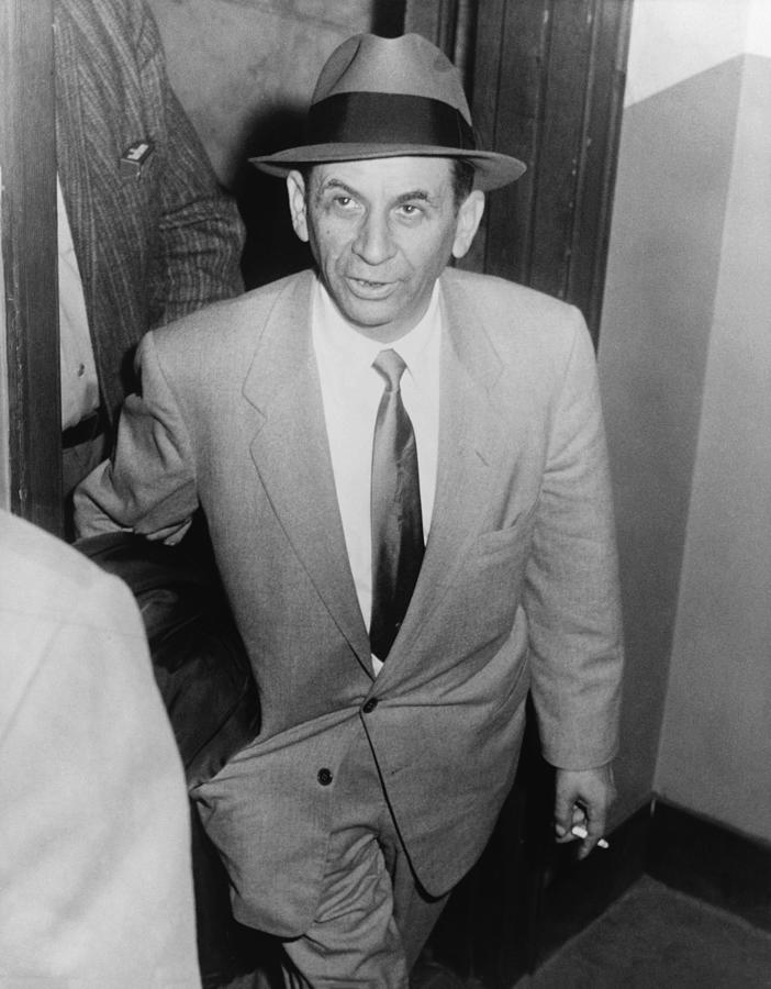 Meyer Lansky At NYC Police Station - 1958 Photograph by War Is Hell Store