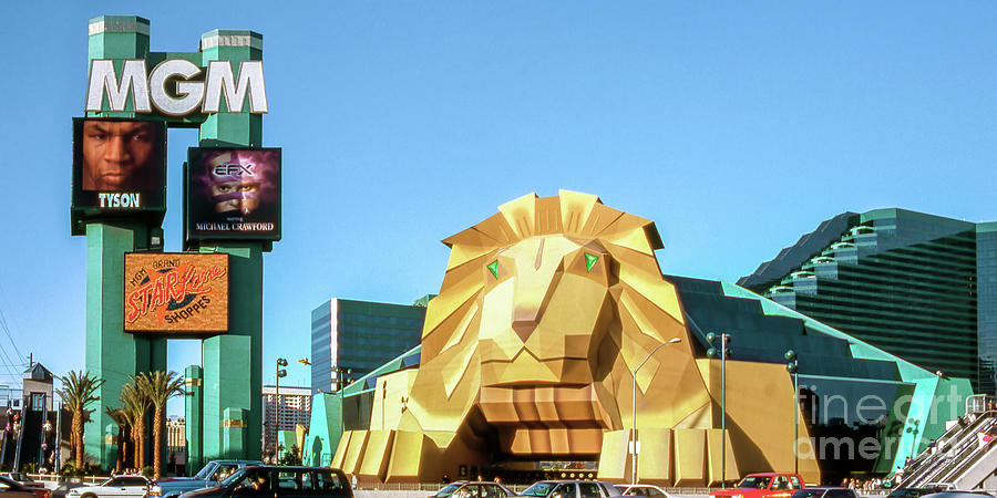 MGM Grand Casino Original Lion Entrance Tyson VS Holyfield 2 to 1 Ratio Photograph by Aloha Art