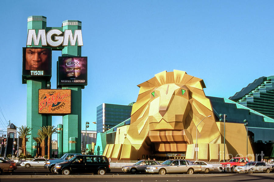 MGM Grand Casino Original Lion Entrance Tyson VS Holyfield Photograph by Aloha Art