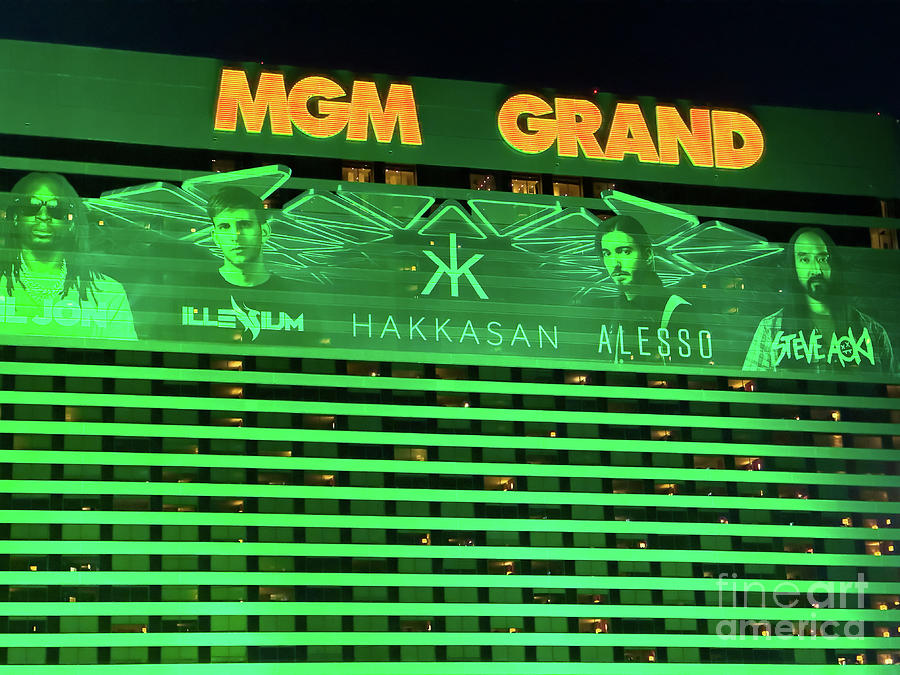 MGM Grand hotel in Las Vegas lit up at night Photograph by FeelingVegas Wall Art and Prints