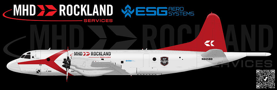 MHD Rockland/ESG Aerosystems P-3C on Black Digital Art by Custom Aviation Art