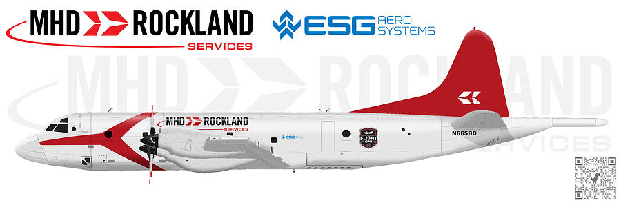 MHD Rockland/ESG Aerosystems P-3C on White Digital Art by Custom Aviation Art