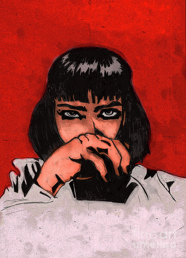 Mia Wallace - art 2 Drawing by Emil Abbaszade - Fine Art America