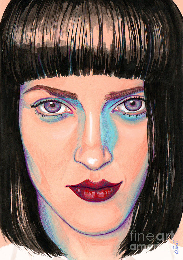 Mia Wallace Drawing by Kuini Fernandez - Fine Art America