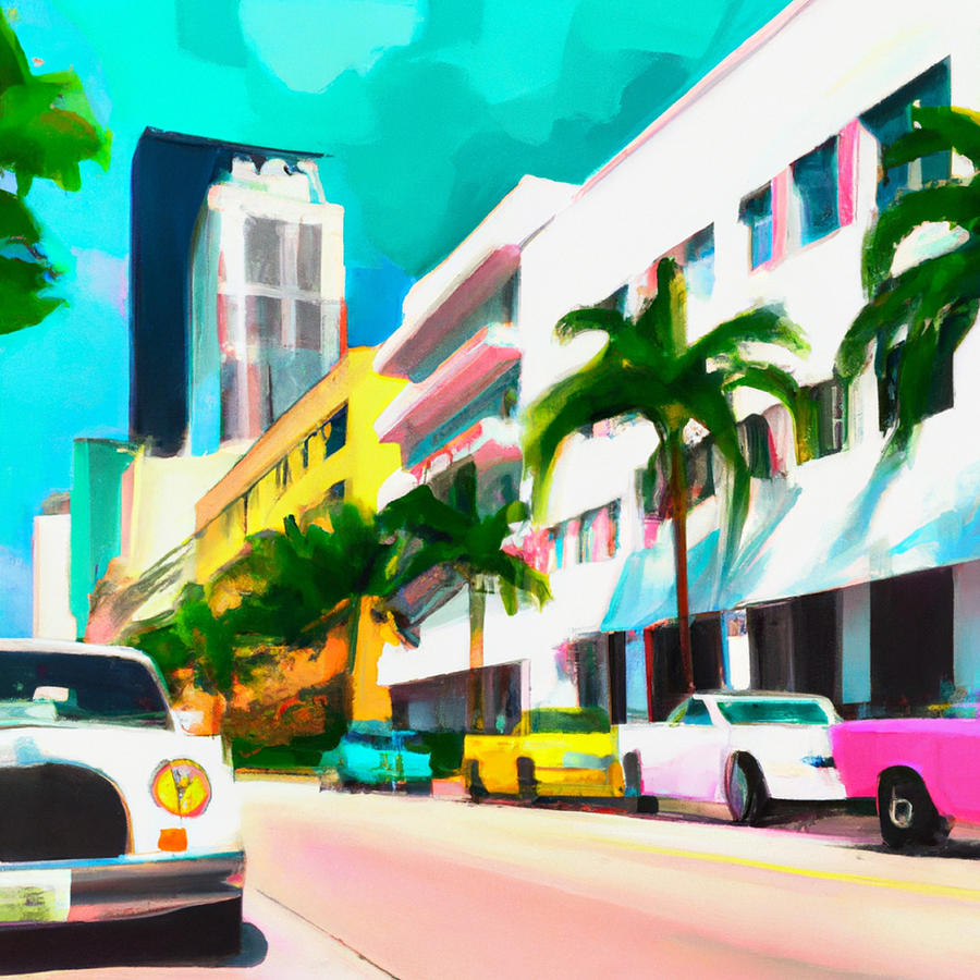 Miami beach art deco district Digital Art by Licensed art - Pixels