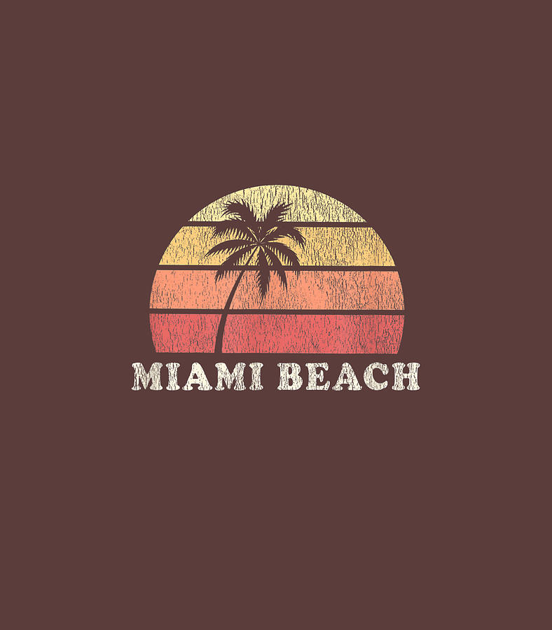 Miami Beach FL Vintage 70s Retro Throwback Design Digital Art by Jeremy ...