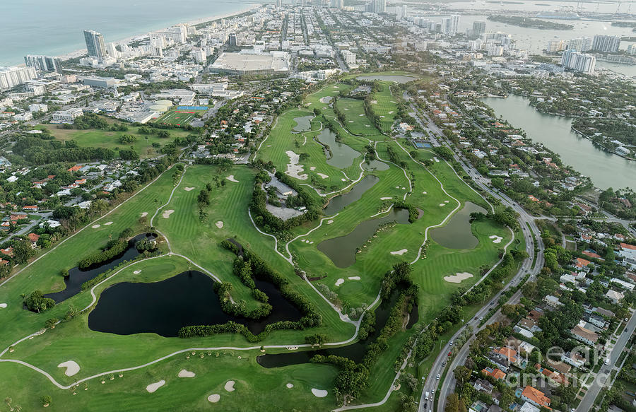 Miami Beach Golf Club Golf Course Aerial View Photograph by David ...