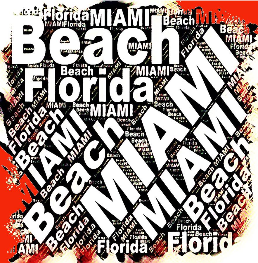 Miami Beach letters digital design Digital Art by Patty Meotti