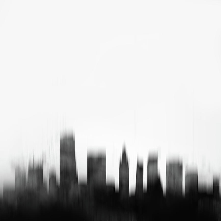 Miami City Black Skyline Digital Art by Naxart Studio - Fine Art America