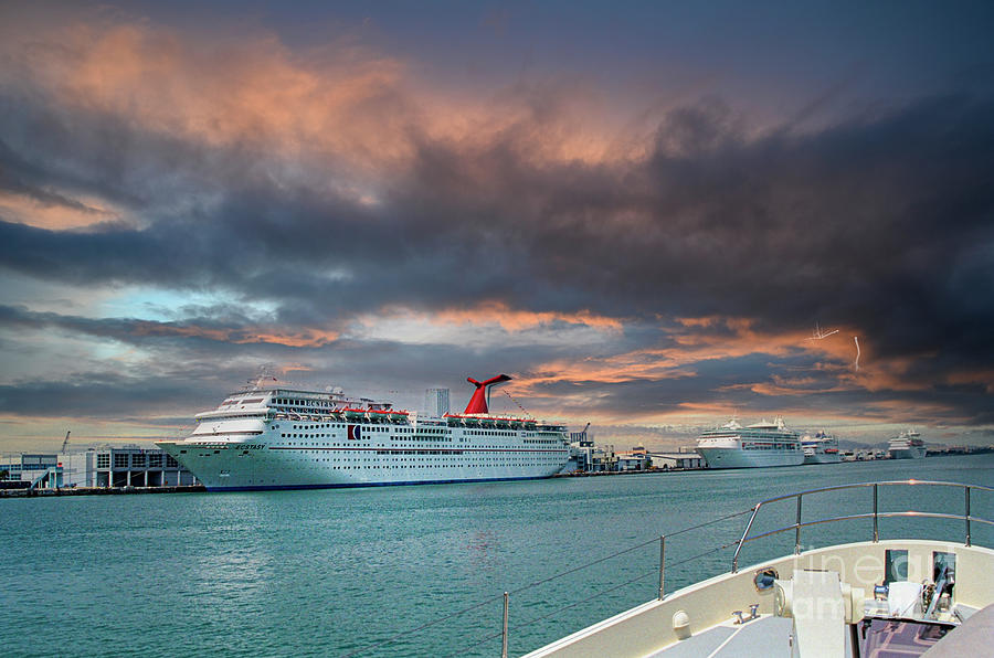 Miami Cruise Ships Photograph by David Zanzinger