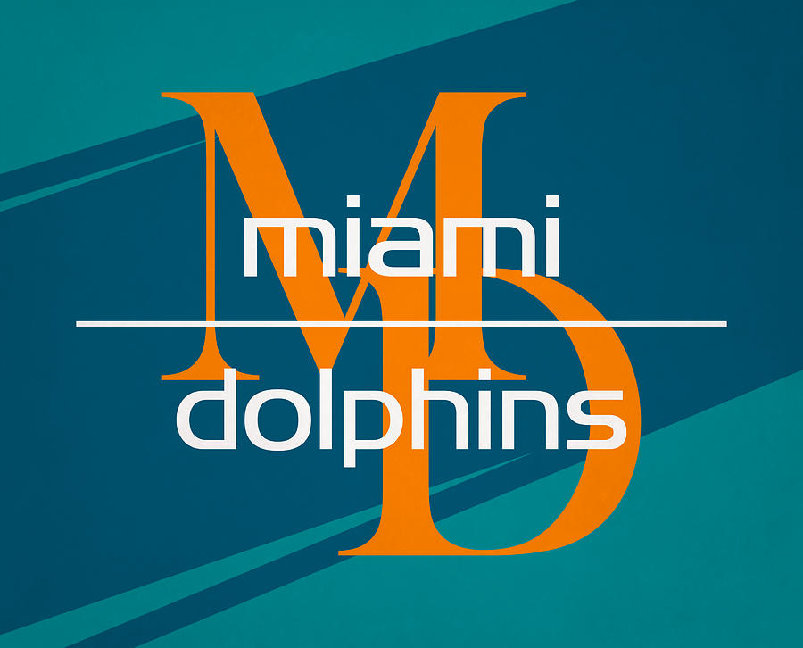 Miami Dolphins Letter And Team Abstract Art 2 Mixed Media by Joe ...