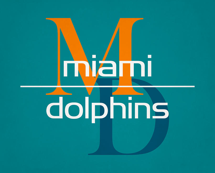 Miami Dolphins Letter And Team Abstract Art Mixed Media by Joe Hamilton ...