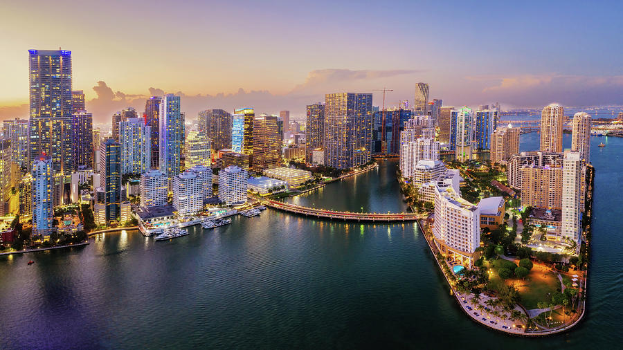 Miami Downtown Aerial Photograph by Alex Mironyuk